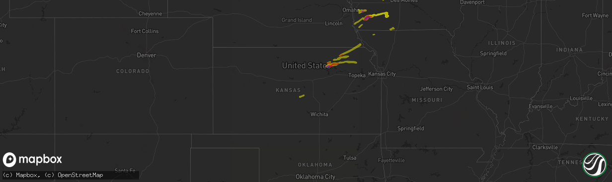 Hail map in Kansas on April 12, 2014