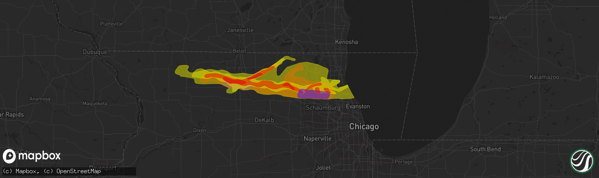 Hail map in Lake In The Hills, IL on April 12, 2014