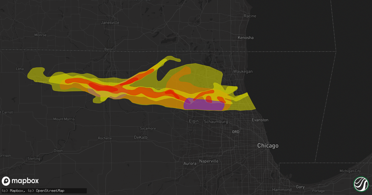Hail map in Lake In The Hills, IL on April 12, 2014
