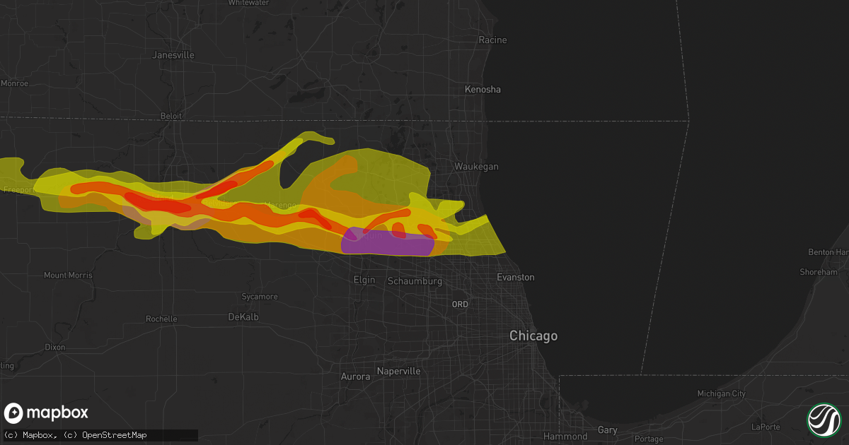 Hail map in Lake Zurich, IL on April 12, 2014