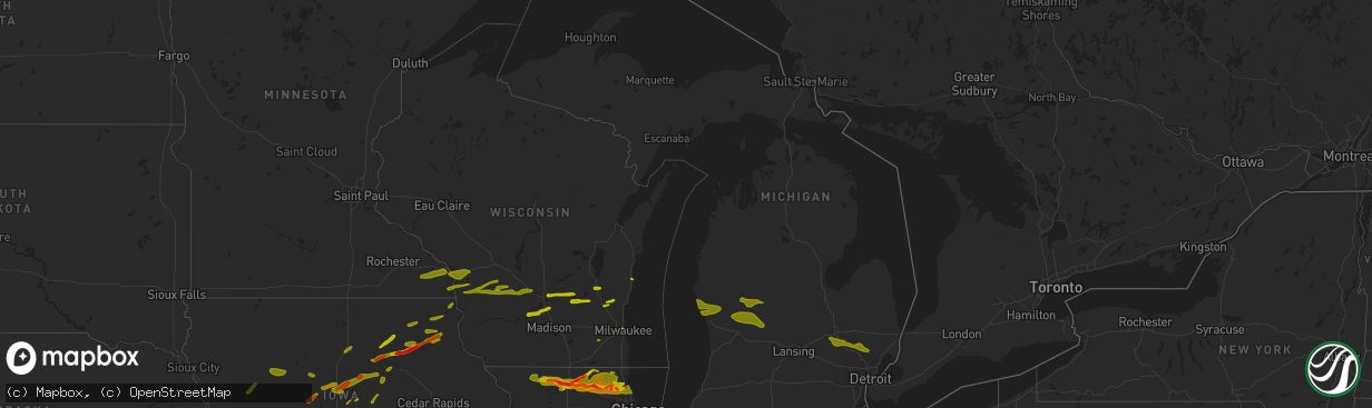 Hail map in Michigan on April 12, 2014