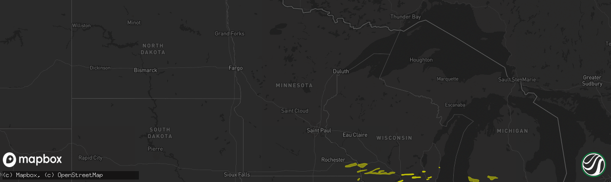 Hail map in Minnesota on April 12, 2014