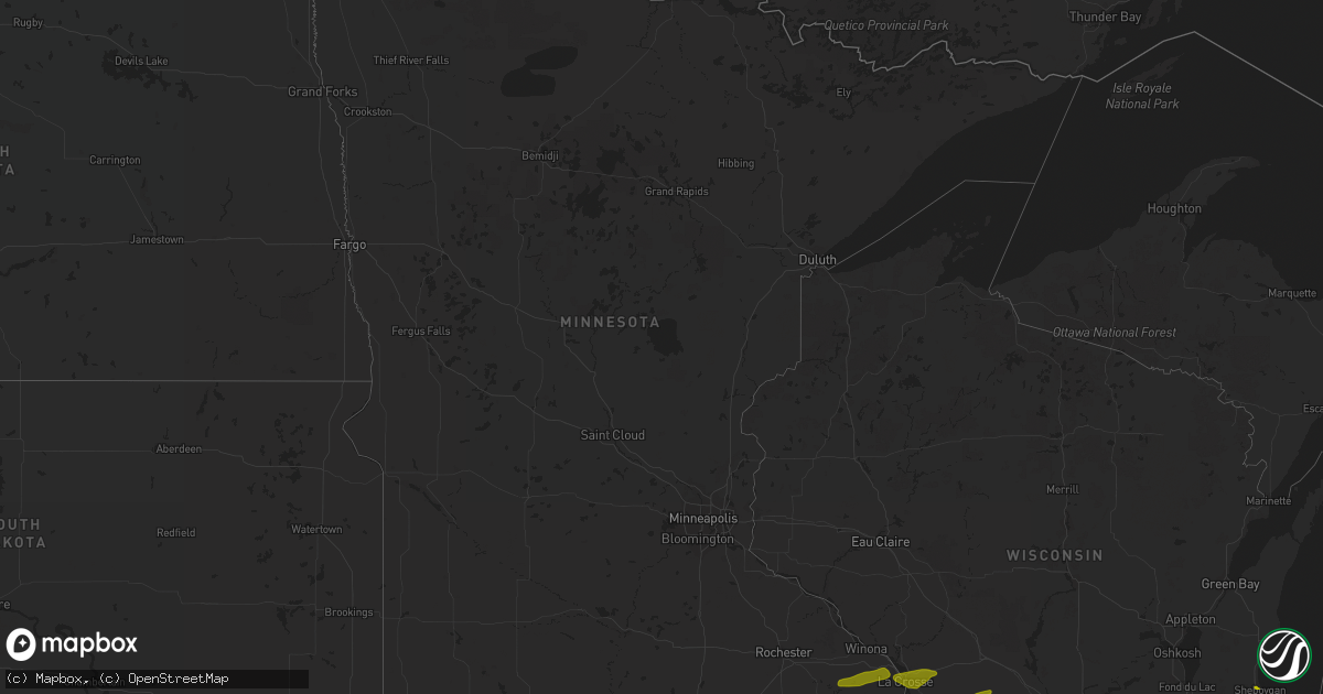Hail map in Minnesota on April 12, 2014