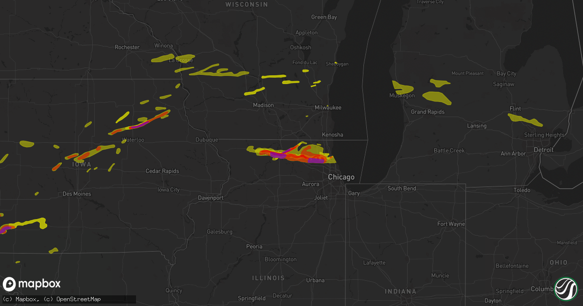 Hail map on April 12, 2014