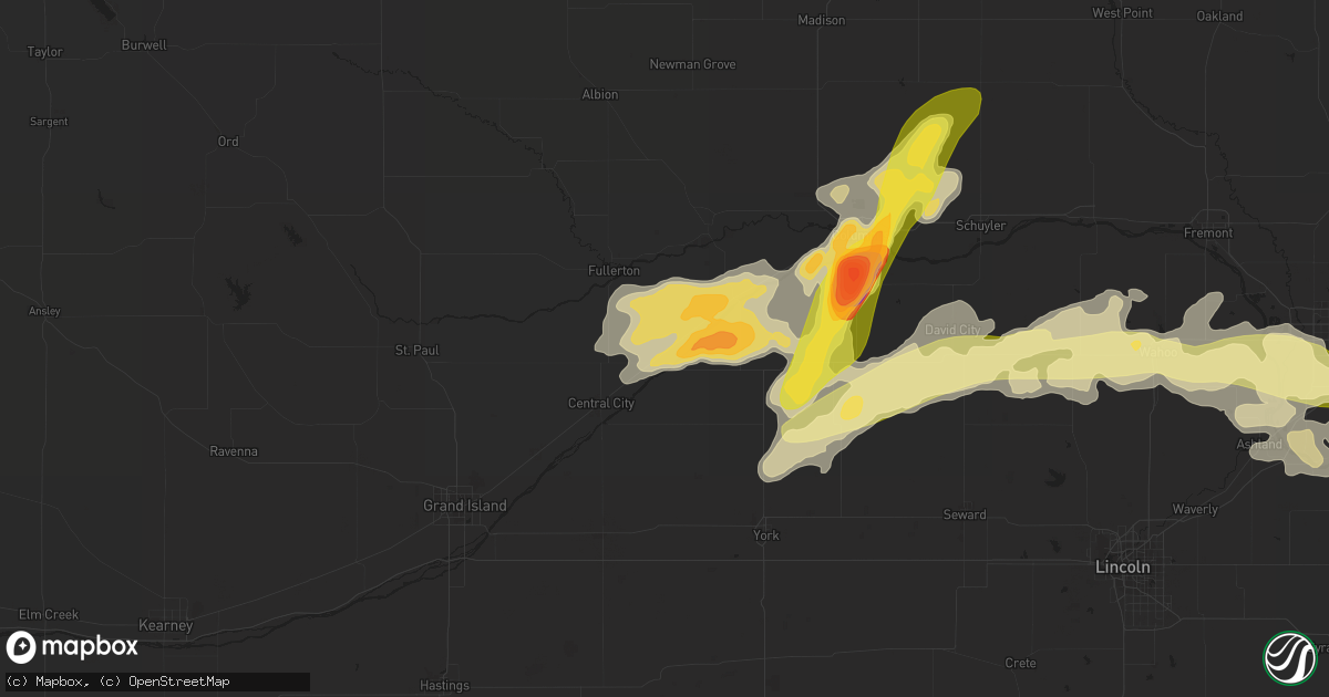 Hail map in Clarks, NE on April 12, 2015
