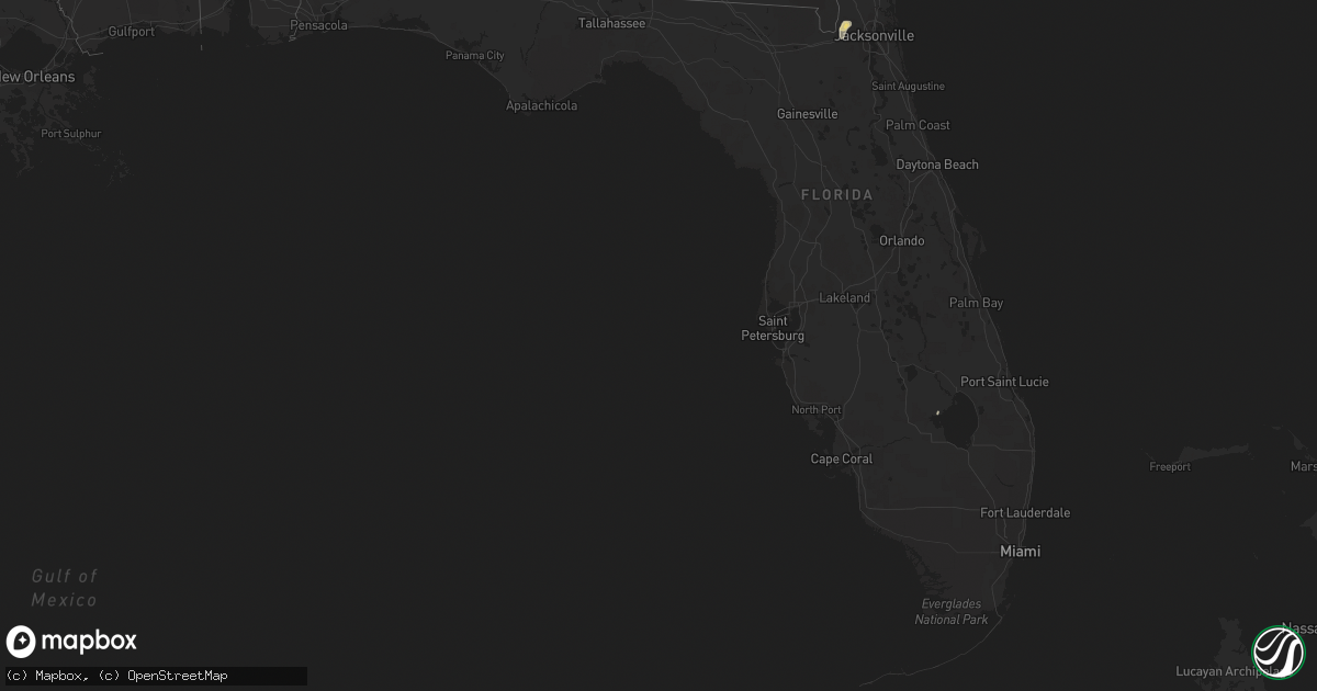 Hail map in Florida on April 12, 2015