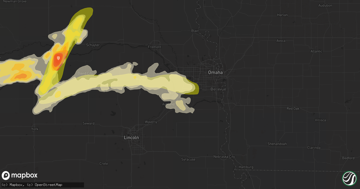 Hail map in Gretna, NE on April 12, 2015