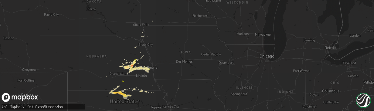 Hail map in Iowa on April 12, 2015