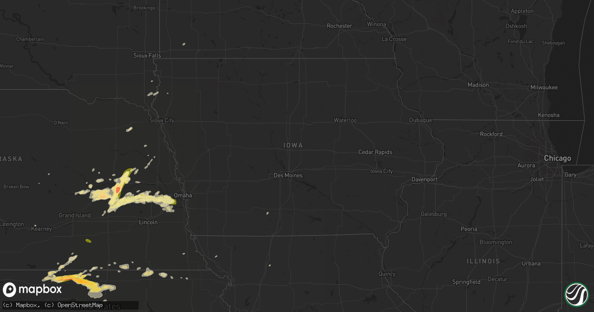Hail map in Iowa on April 12, 2015