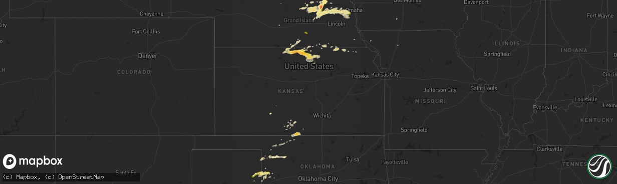 Hail map in Kansas on April 12, 2015