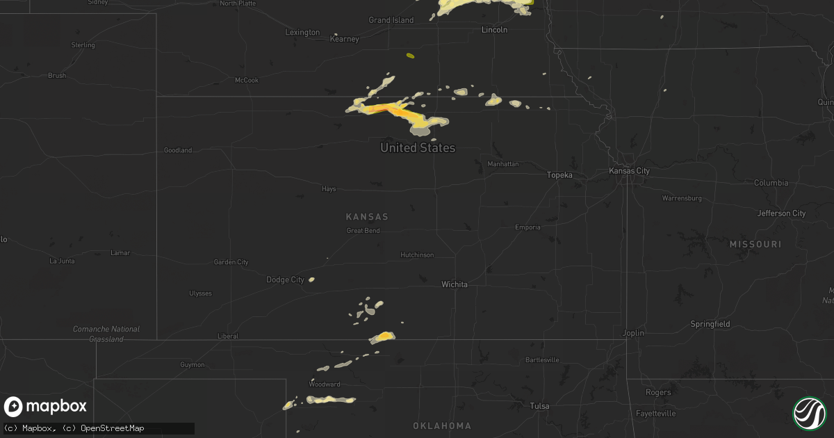Hail map in Kansas on April 12, 2015