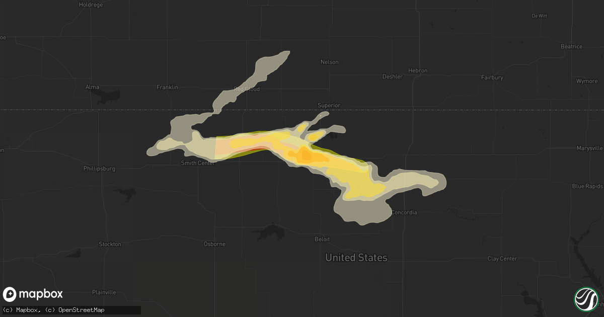 Hail map in Mankato, KS on April 12, 2015