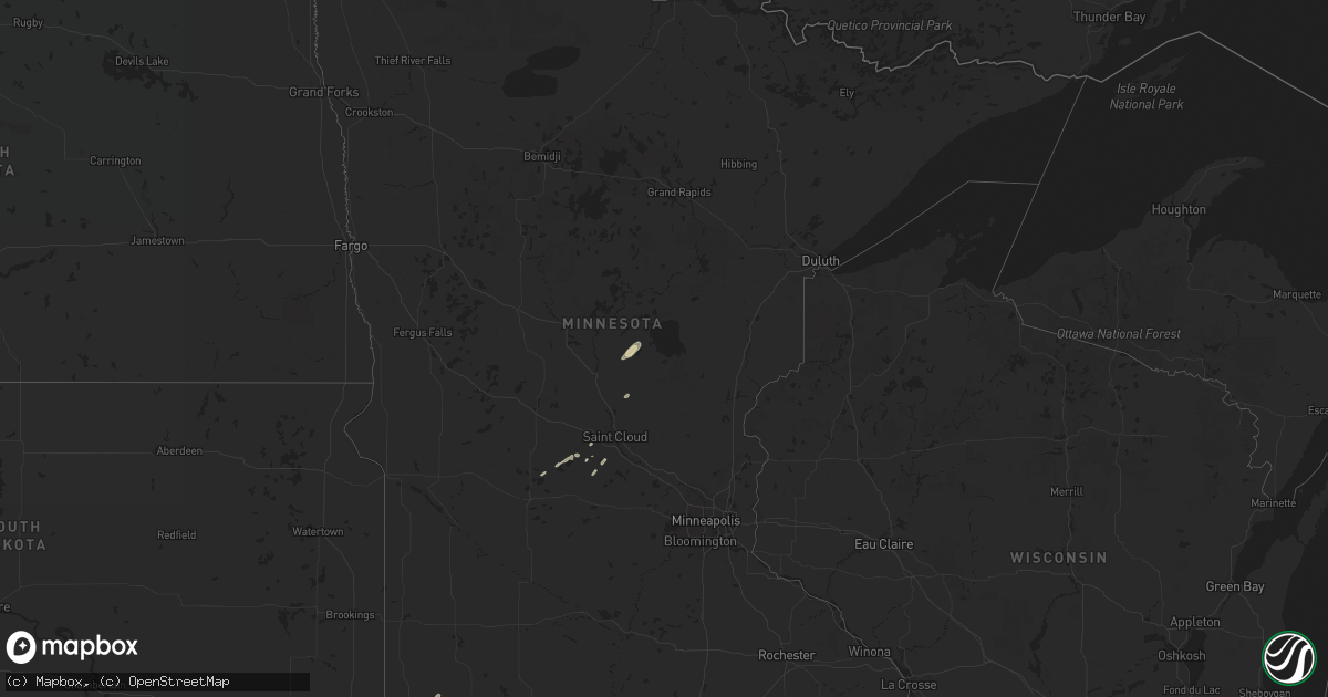 Hail map in Minnesota on April 12, 2015