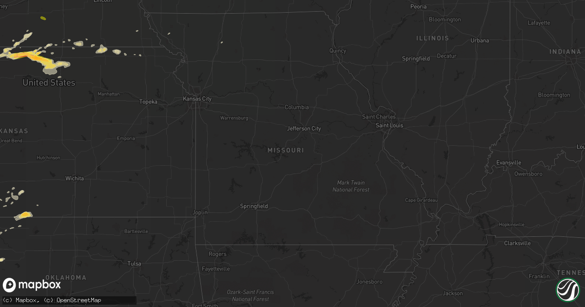 Hail map in Missouri on April 12, 2015