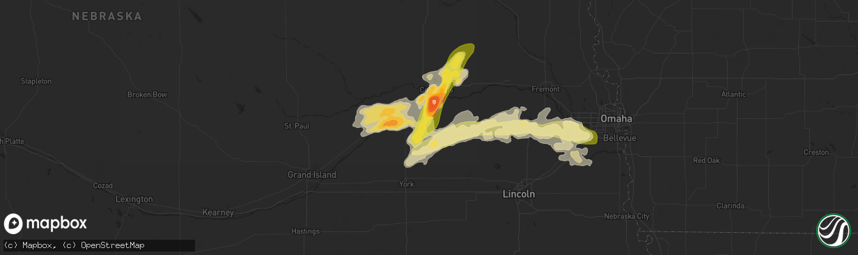 Hail map in Shelby, NE on April 12, 2015