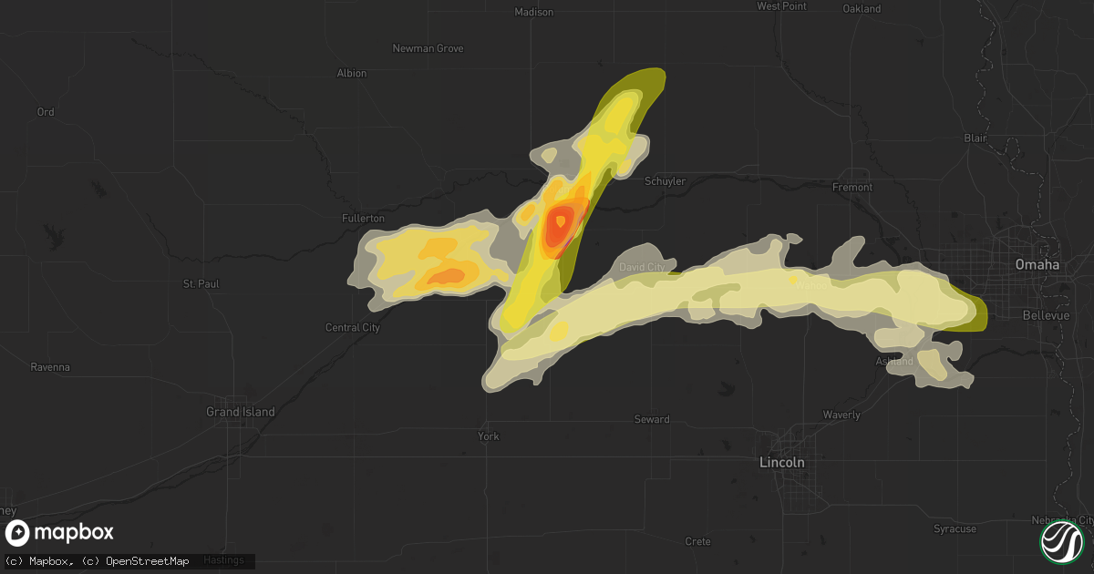 Hail map in Shelby, NE on April 12, 2015
