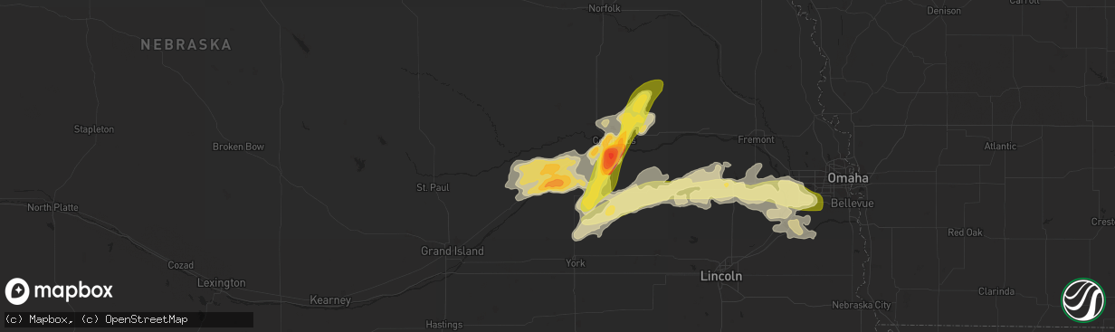 Hail map in Silver Creek, NE on April 12, 2015