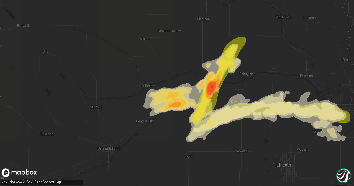 Hail map in Silver Creek, NE on April 12, 2015