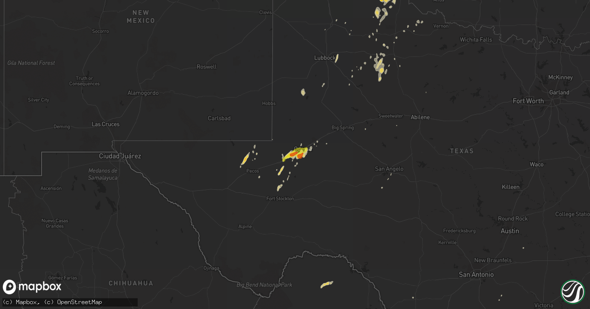 Hail map on April 12, 2015
