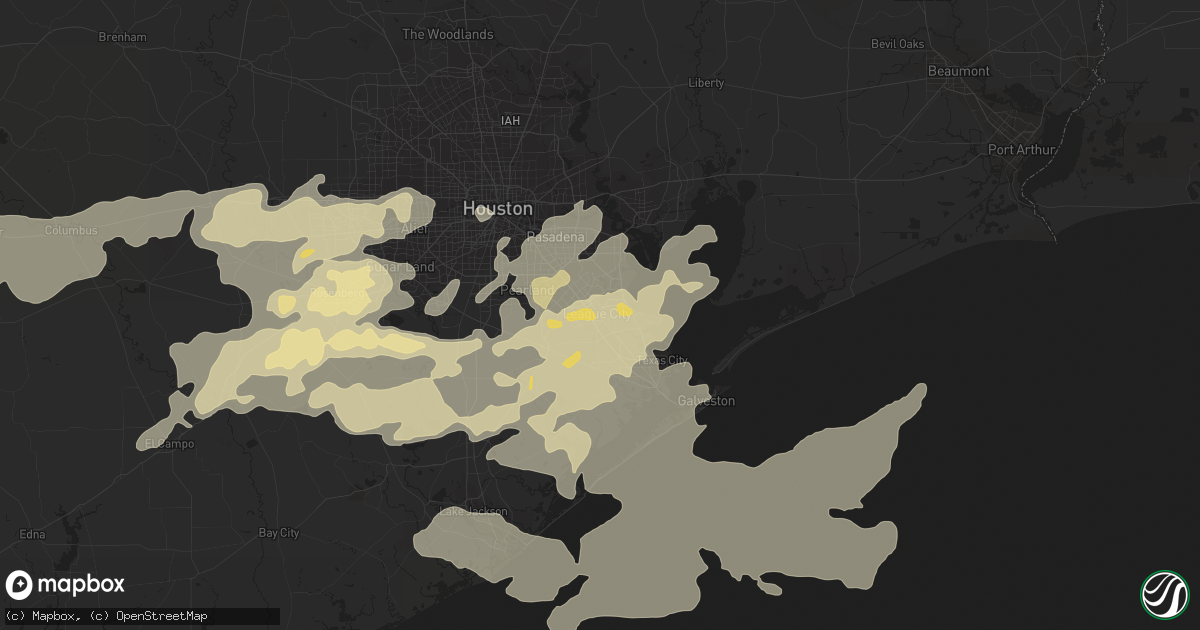 Hail map in League City, TX on April 12, 2016