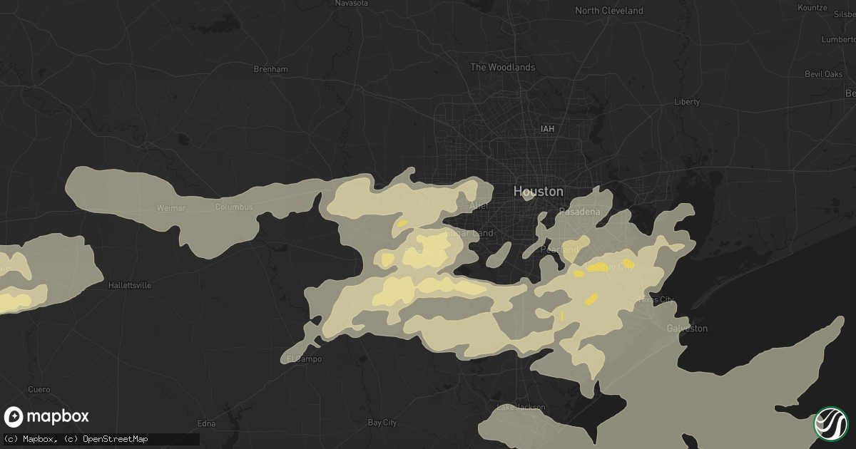 Hail map in Richmond, TX on April 12, 2016