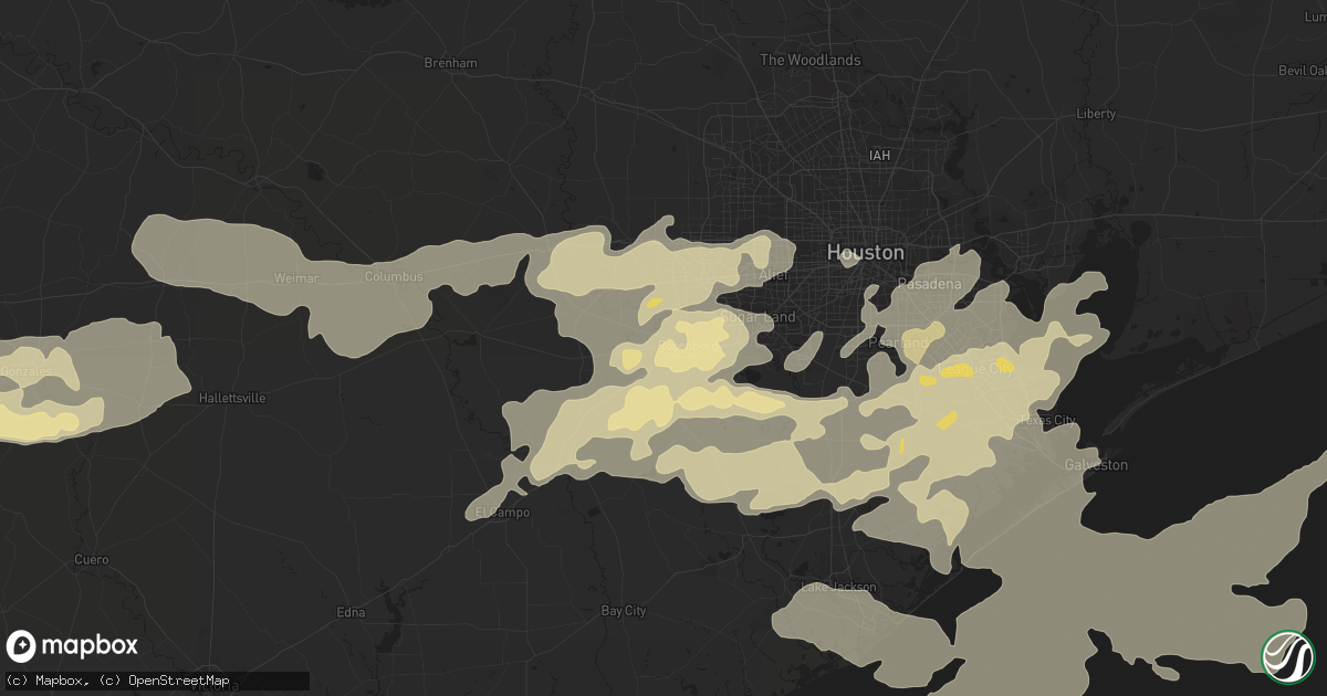 Hail map in Rosenberg, TX on April 12, 2016