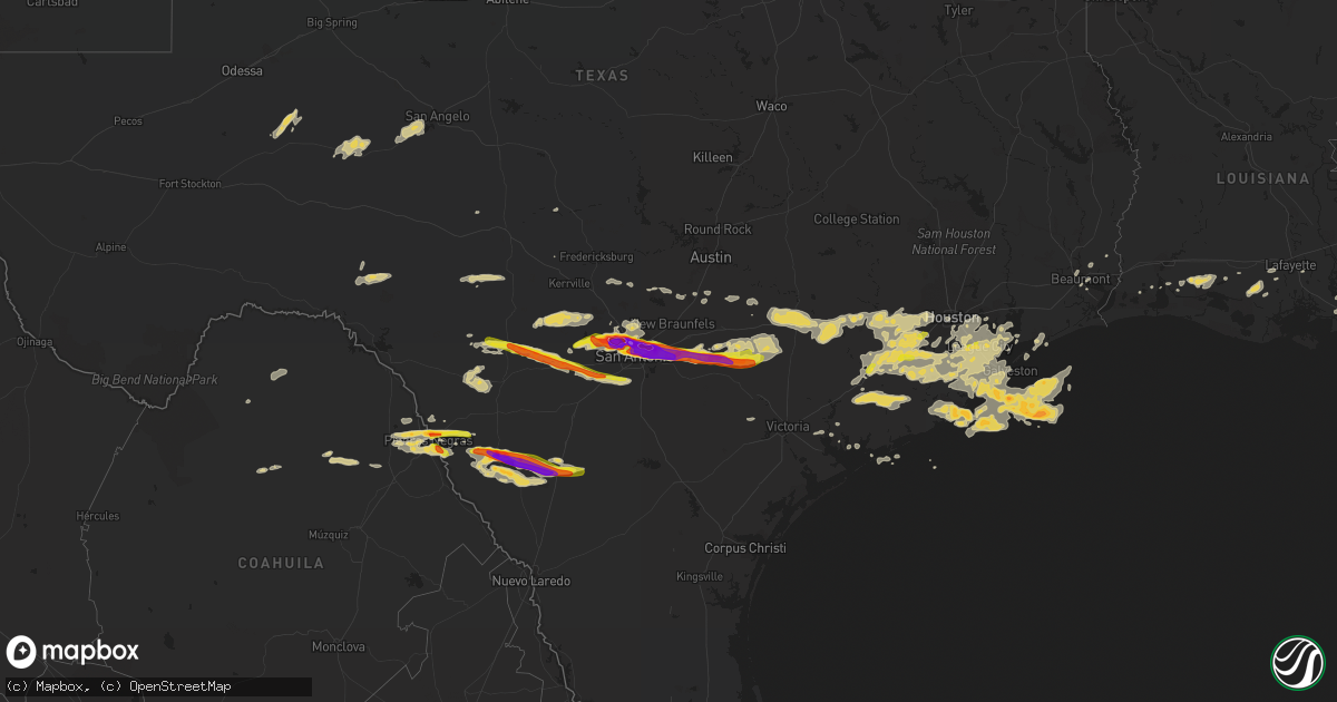 Hail map on April 12, 2016
