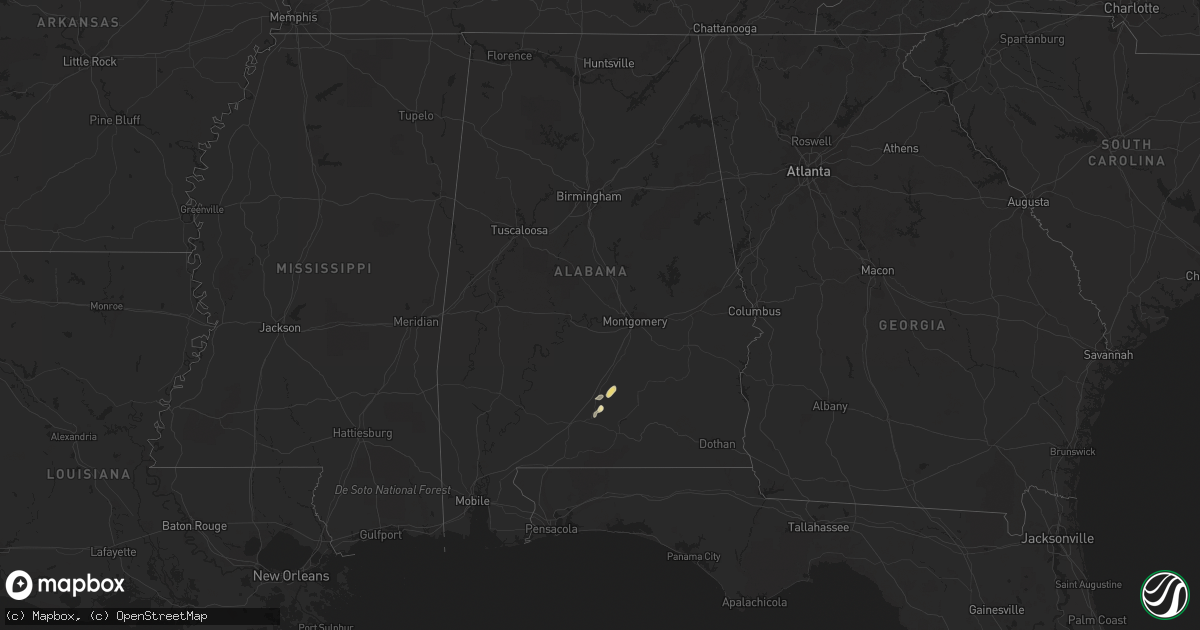 Hail map in Alabama on April 12, 2017