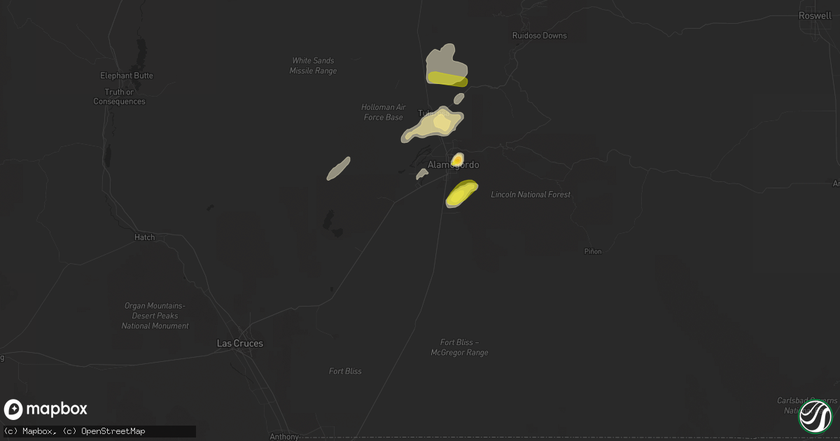 Hail map in Alamogordo, NM on April 12, 2017