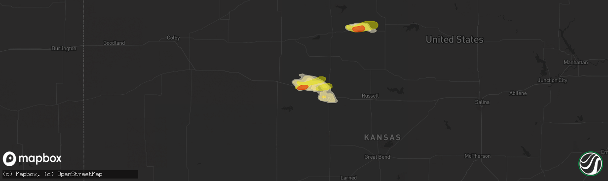 Hail map in Ellis, KS on April 12, 2017