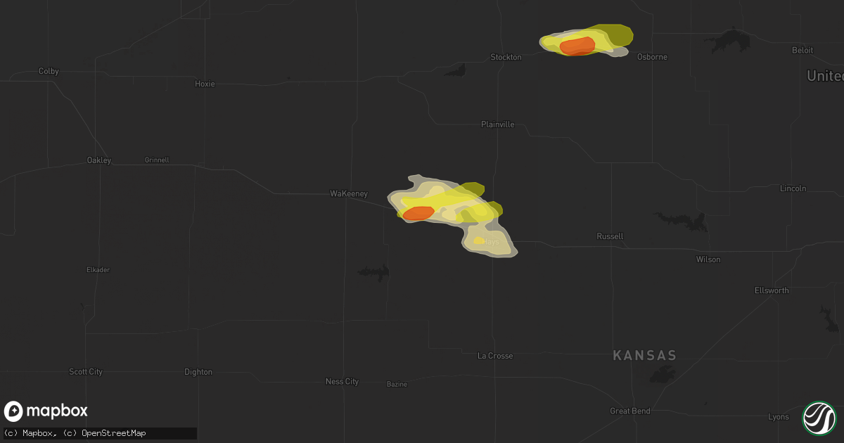 Hail map in Ellis, KS on April 12, 2017