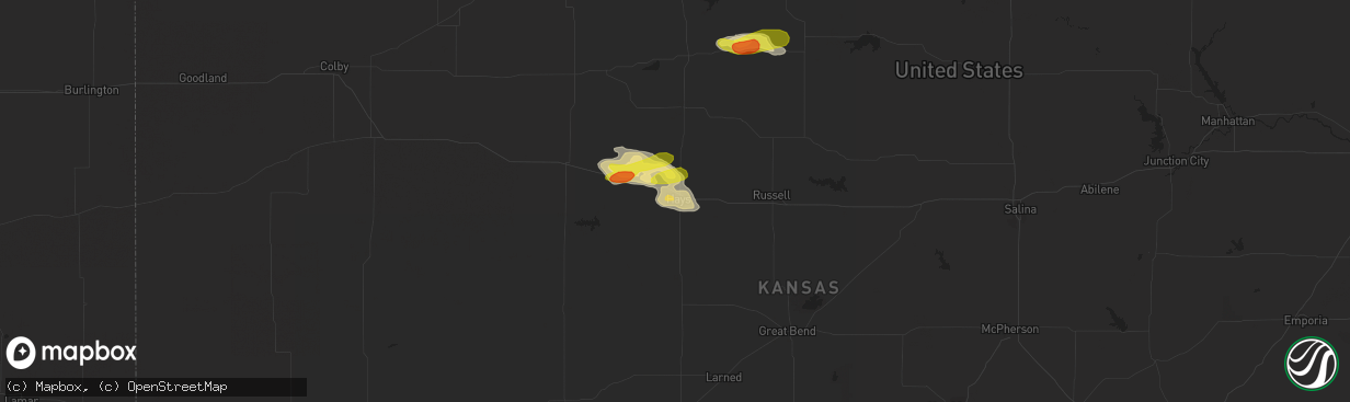 Hail map in Hays, KS on April 12, 2017