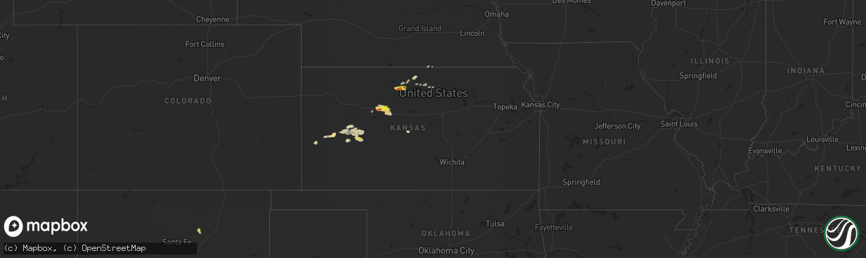 Hail map in Kansas on April 12, 2017