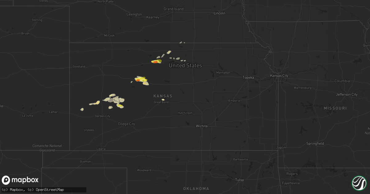 Hail map in Kansas on April 12, 2017