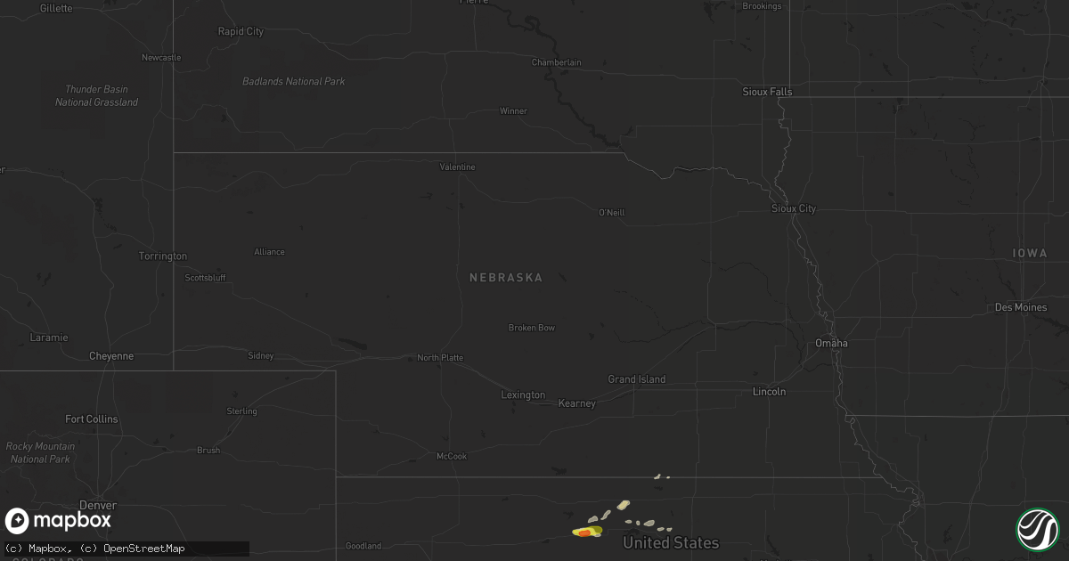 Hail map in Nebraska on April 12, 2017