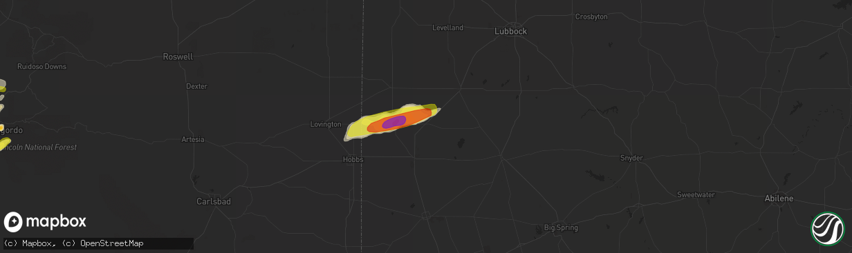 Hail map in Seagraves, TX on April 12, 2017