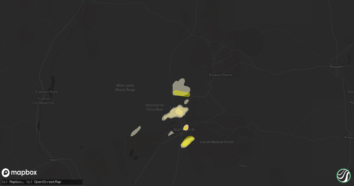 Hail map in Tularosa, NM on April 12, 2017