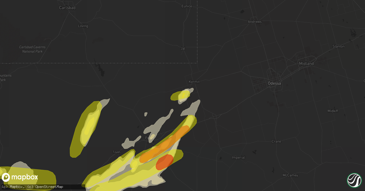 Hail map in Wink, TX on April 12, 2017