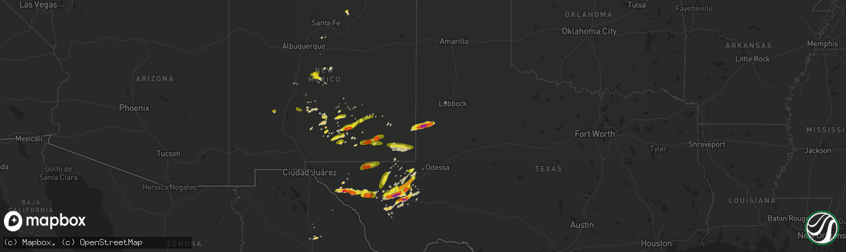 Hail map on April 12, 2017