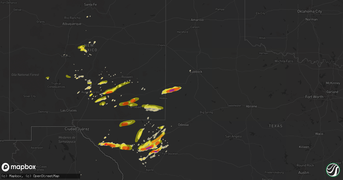 Hail map on April 12, 2017