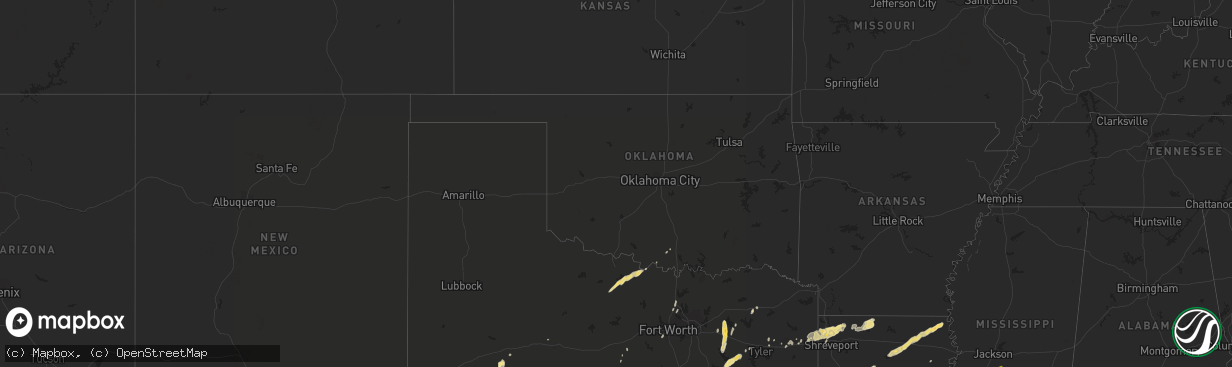 Hail map in Oklahoma on April 12, 2019