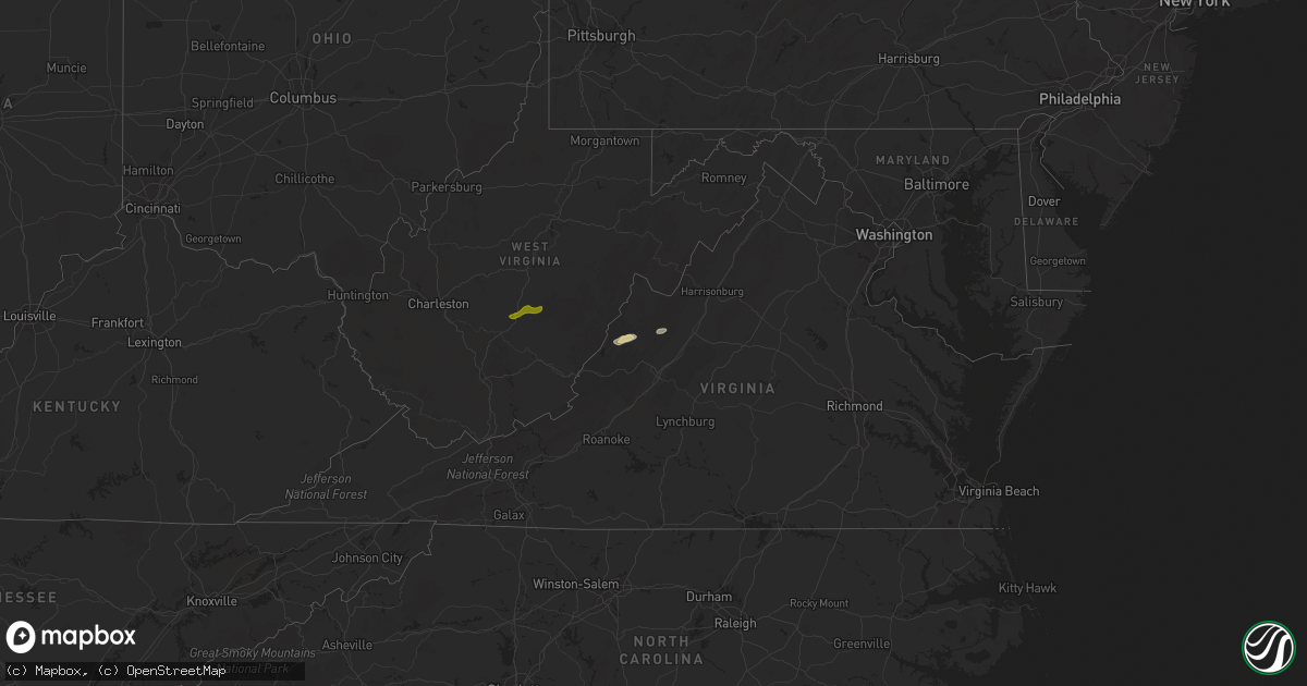 Hail map in Virginia on April 12, 2019