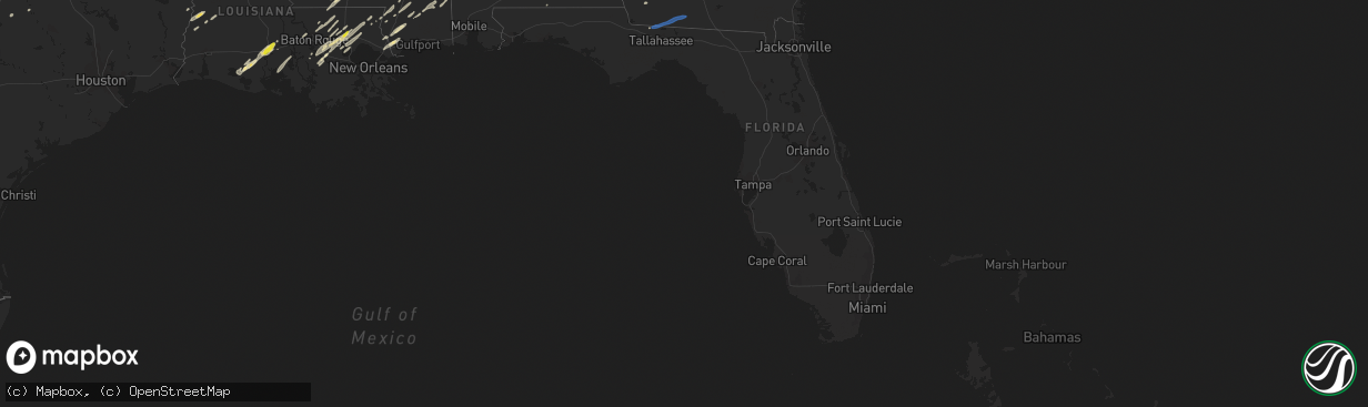 Hail map in Florida on April 12, 2020