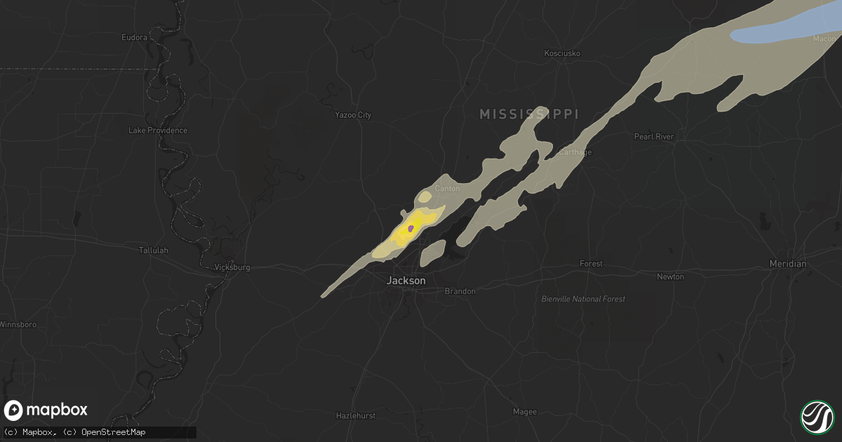 Hail map in Madison, MS on April 12, 2020