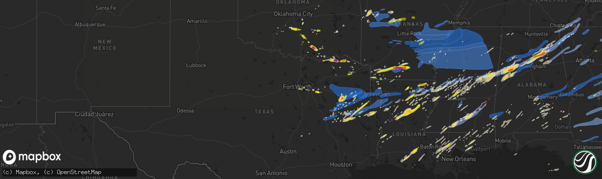 Hail map on April 12, 2020