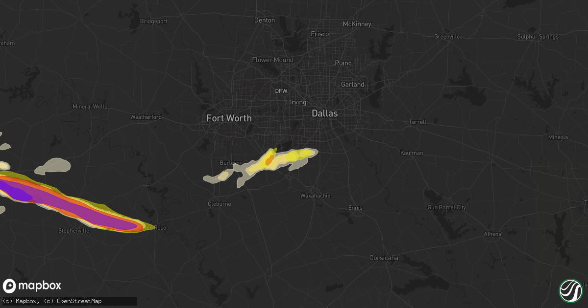Hail map in Cedar Hill, TX on April 12, 2021