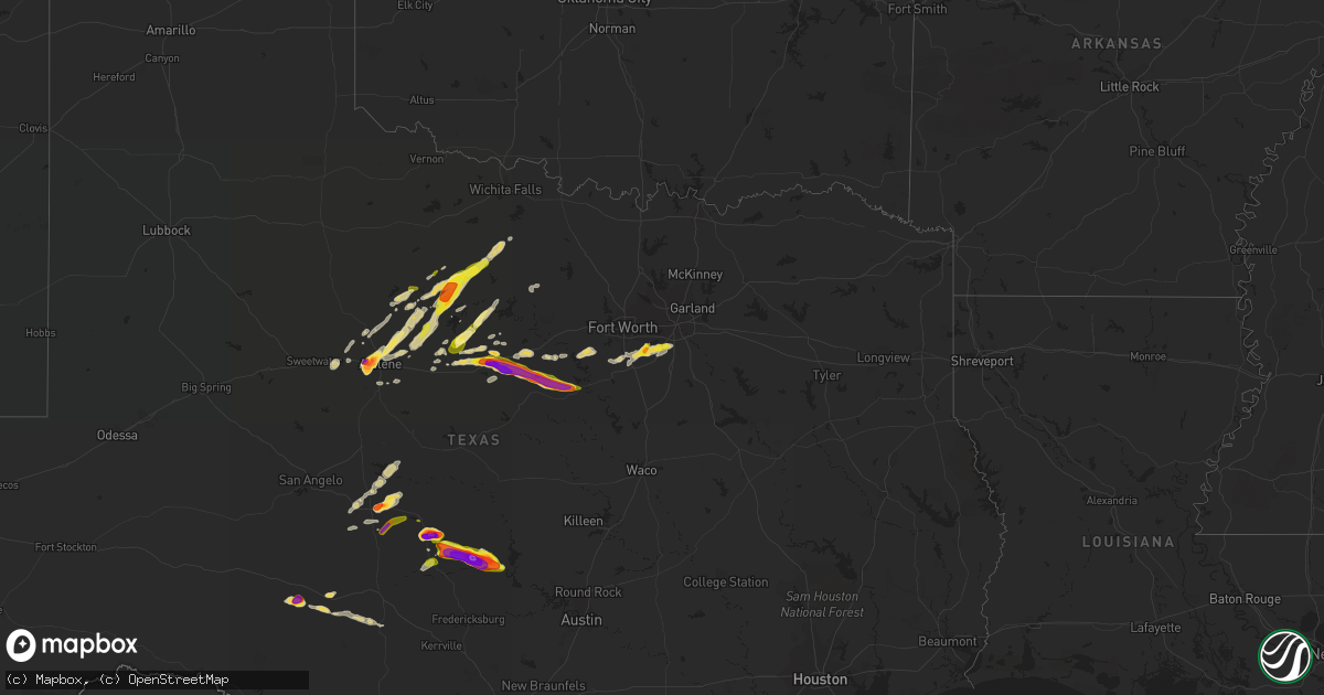 Hail map on April 12, 2021