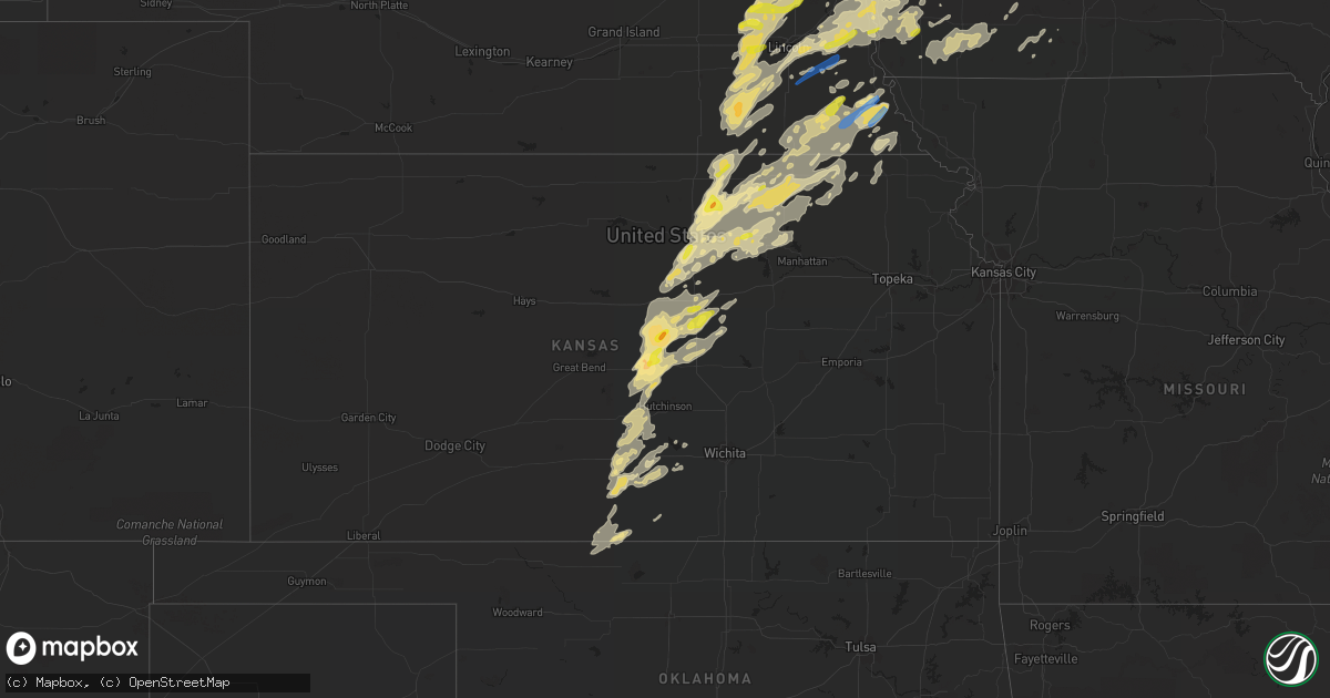 Hail map in Kansas on April 12, 2022