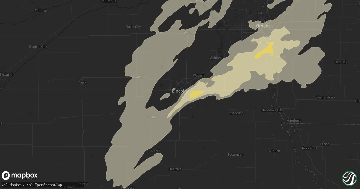 Hail map in Lincoln, NE on April 12, 2022