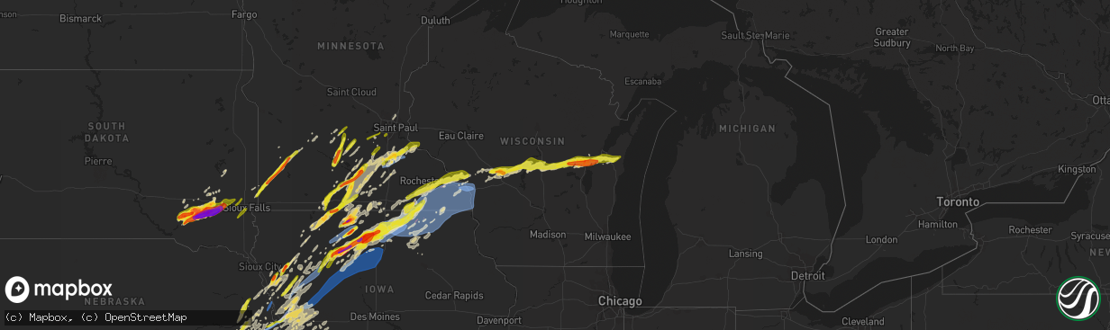 Hail map on April 12, 2022